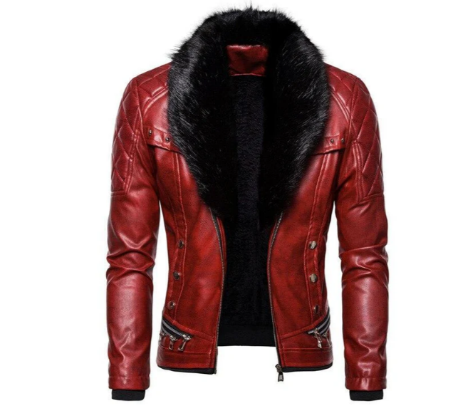 Drune | Freizeitjacke aus veganem Leder mit Kunstfell für Damen - Perfekt für den Alltag