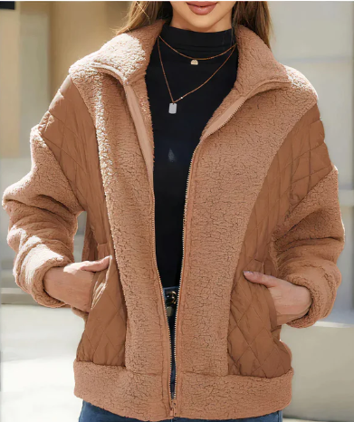 Drune | Kuschelige Steppjacke Aus Sherpa für Damen