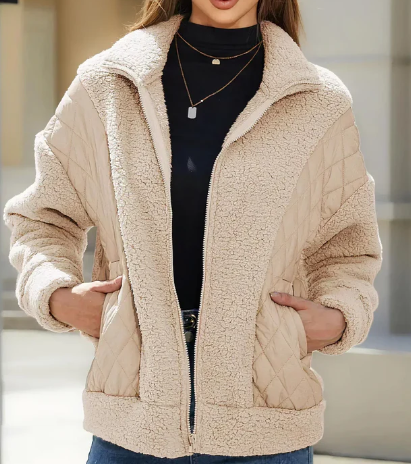 Drune | Kuschelige Steppjacke Aus Sherpa für Damen