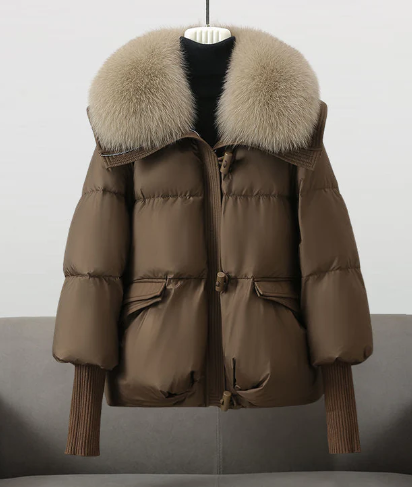 Drune | Steppjacke für Damen mit Pelzbesatz