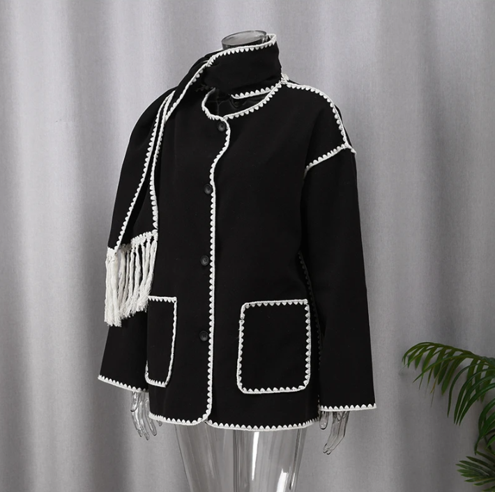 Drune - Statement-Jacke mit Halstuch