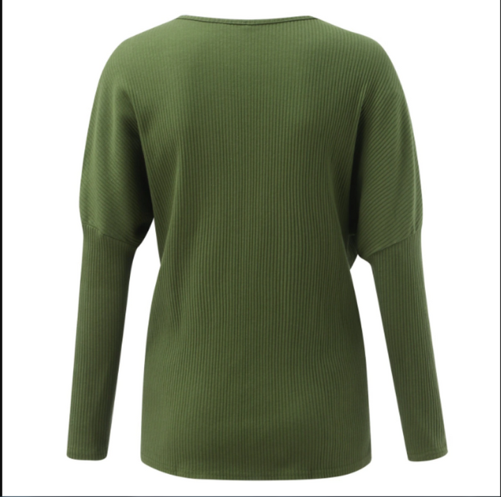 Drune | Strickdamenpullover mit Wickel V-Ausschnitt und Langen Ärmeln