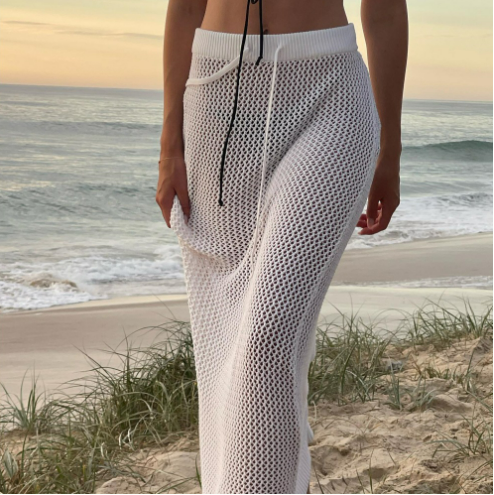 Drune | Rosiedress Elastischer Bund Hohl Raum Cover Up Maxi Rock