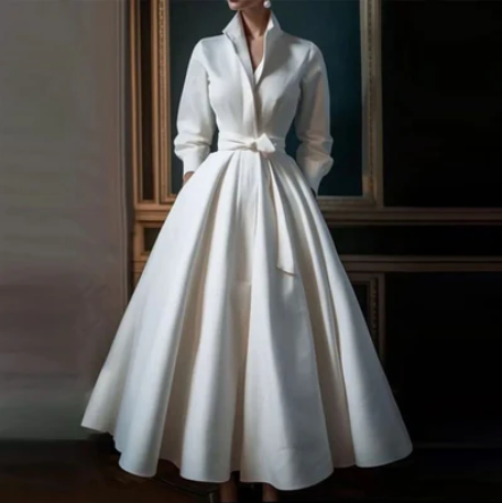 Drune | Elegantes Weißes Langkleid