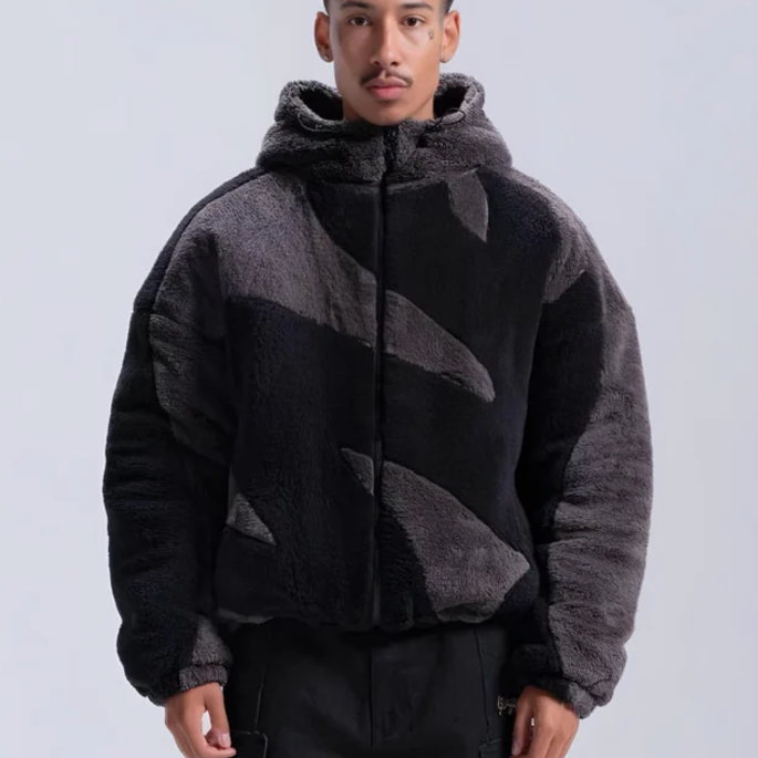 Drune | Warme Lammwolljacke mit Reißverschluss