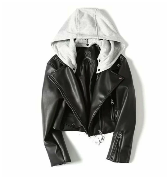 Drune | Lederjacke für Damen mit Kapuze