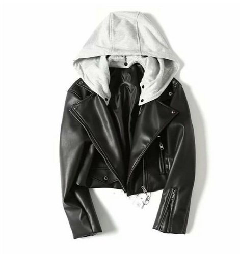 Drune | Lederjacke für Damen mit Kapuze