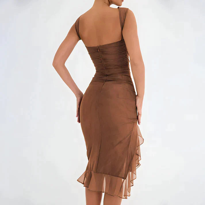 Drune - Elegantes Bodycon-Kleid mit Rüschen