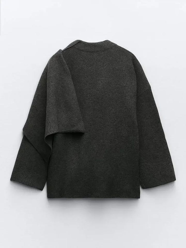 Drune | Gestrickte Capejacke Mit Schal Für Damen Im Eleganten Herbststil