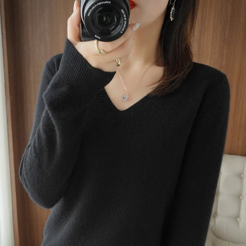 Drune | Pullover - Bequemer V-Ausschnitt Pullover