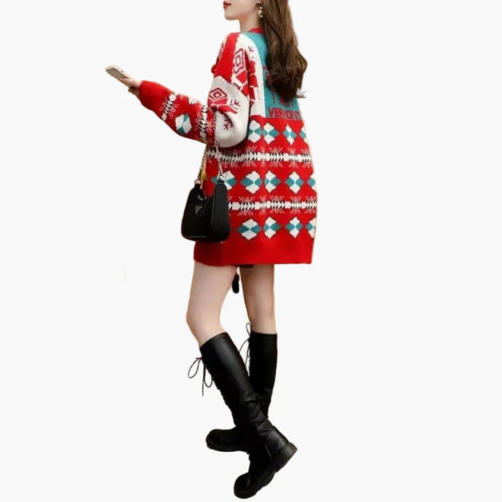 Drune | Weihnachtspullover Ugly Christmas Sweater mit 3D Schneemann und Wintermotiv - Lustiger Feiertagspullover für Partys