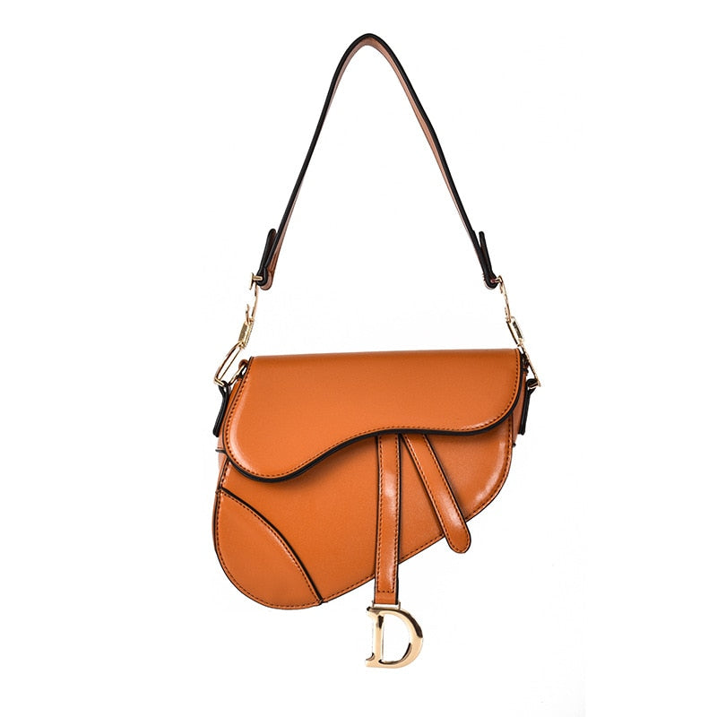 Drune | elegante Damen Umhängetasche - exklusive PU - lederne Satteltasche