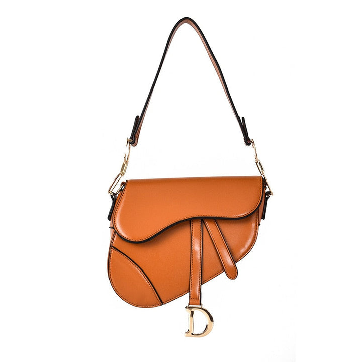 Drune | elegante Damen Umhängetasche - exklusive PU - lederne Satteltasche