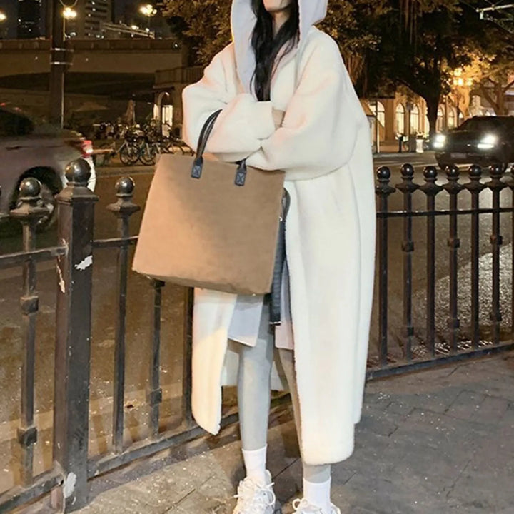 Drune | Lange Hoodie-jacke Teddy-material Warm und Trendy