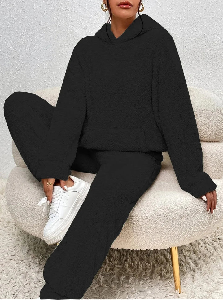 Drune | Kapuzenpullover Weiches Sherpa Fleece Lässige Passform Langärmlig Und Warm