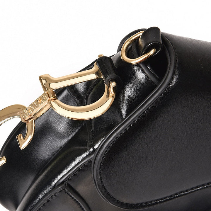Drune | elegante Damen Umhängetasche - exklusive PU - lederne Satteltasche
