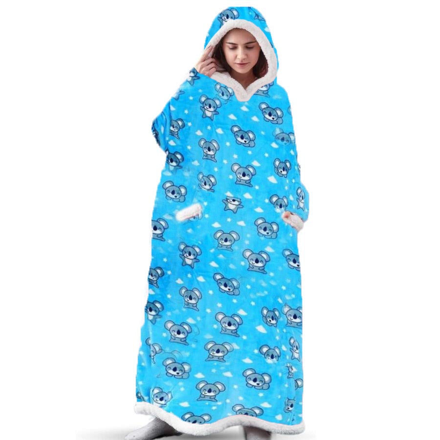 Drune - Lange Kuscheldecke mit Kapuze