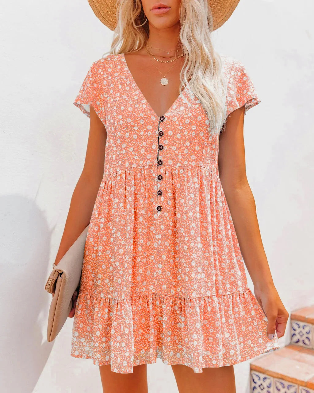 Damen Kurzes Sommerkleid