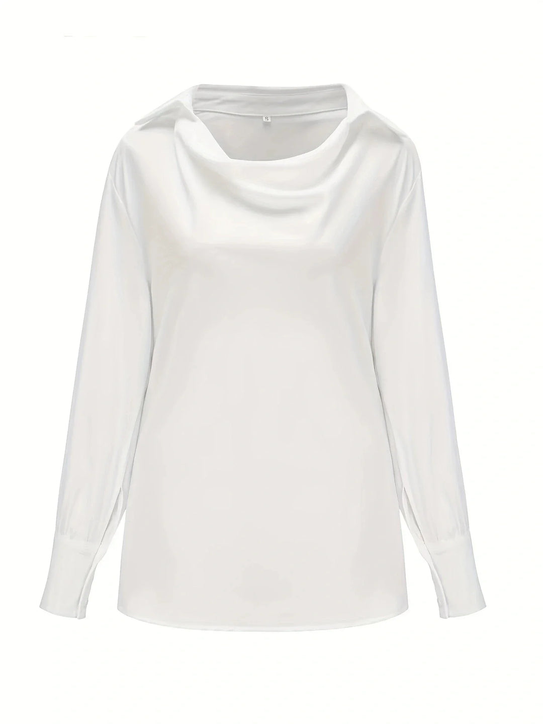 Drune | weiße Bluse mit Wasserfallkragen