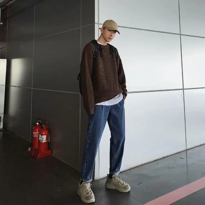 Drune - Herren Slim Fit Wollpullover für den Herbst