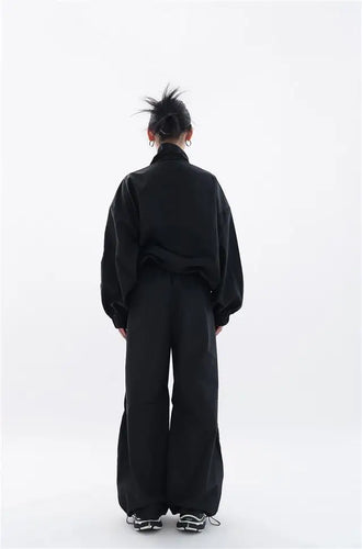 Drune | Oversized Sportlich Schwarz Trainingsanzug