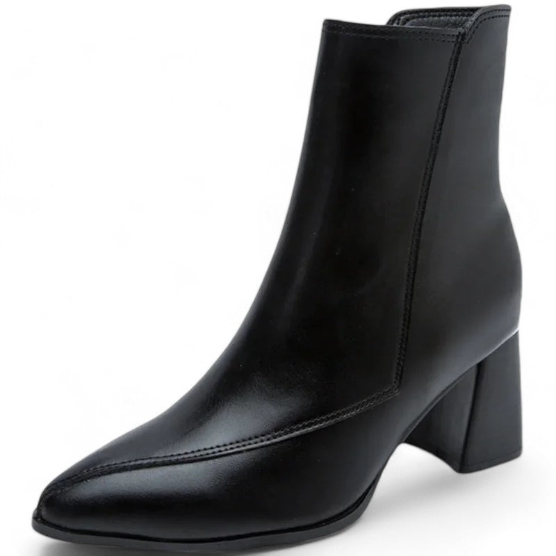 Drune - Frauen trendige klobige Absatzstiefel mit spitzem Zehen und wasserdichter Plattform