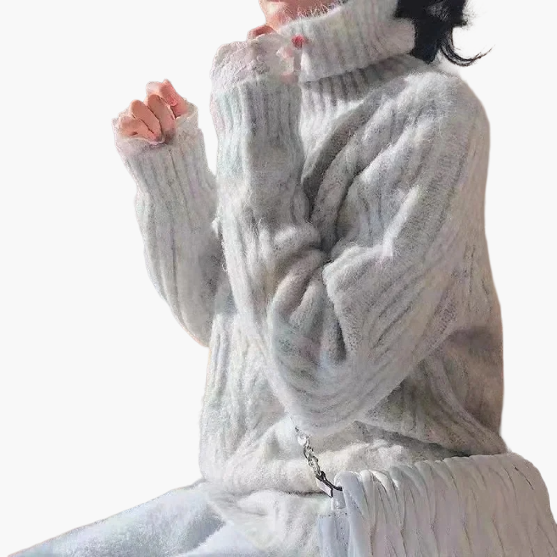 Drune | Strickpullover im koreanischen Stil mit lockerem Schnitt und Rollkragen - Modischer Herbst- und Winterpullover
