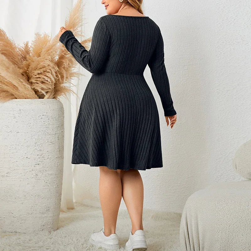 Drune | Weiches Strickribbelkleid
