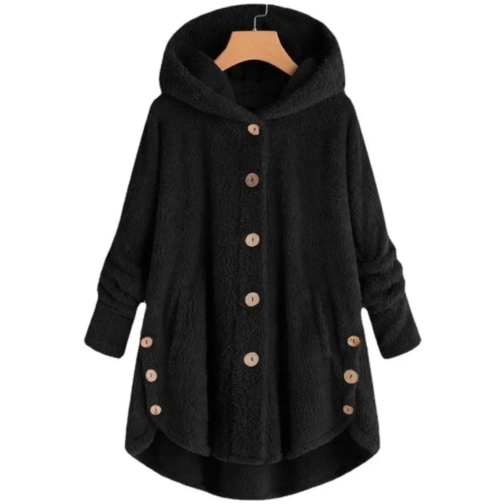 Drune | Damen Fleecejacke – Lässig Schnitt – Kapuze – Druckknopfverschluss – Plüschweicher Griff – Taschen
