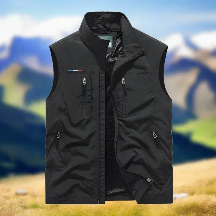 Drune Herren Outdoor-Weste mit Reißverschluss und mehreren Taschen