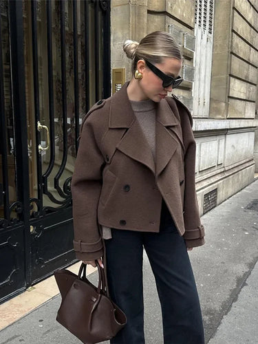 Drune | Coffee Wolljacke für Damen - Lässig und bequem