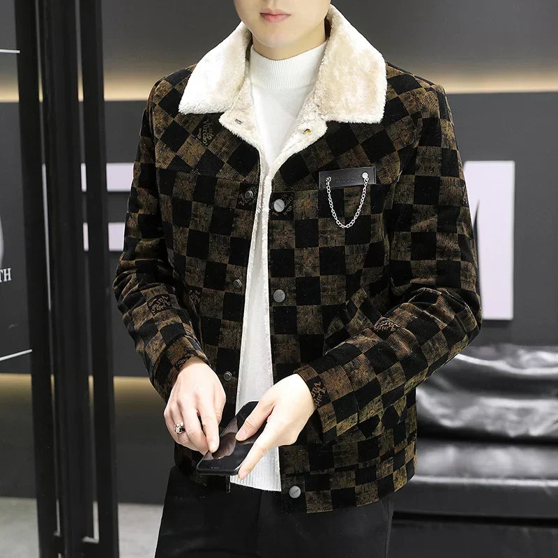 Drune | Kariertes Cord-Jacke