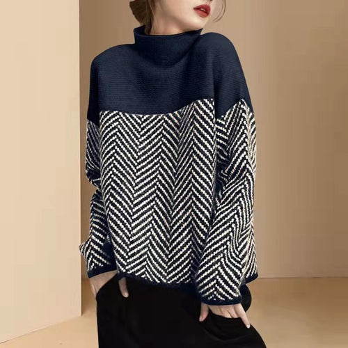 Drune | Frauen Pullover mit kontrastierendem Rollkragen