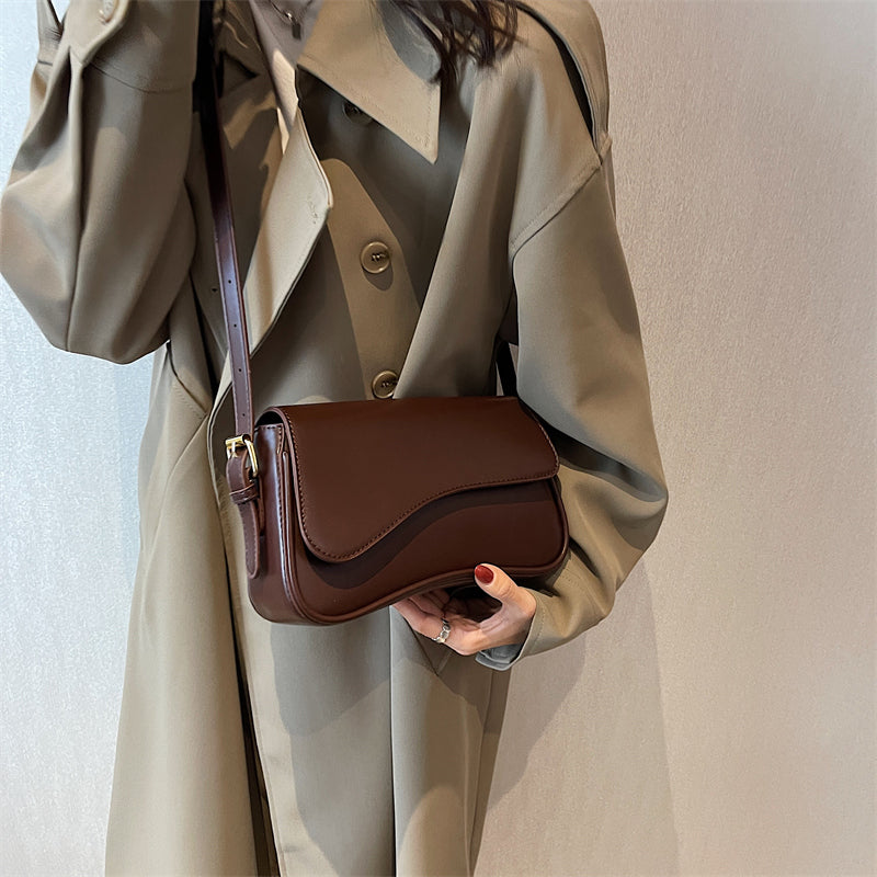 Drune Vintage Leder Crossbody-Taschen | Kleine Umhängetasche | Stilvolle Armpit Handtaschen und Geldbörsen