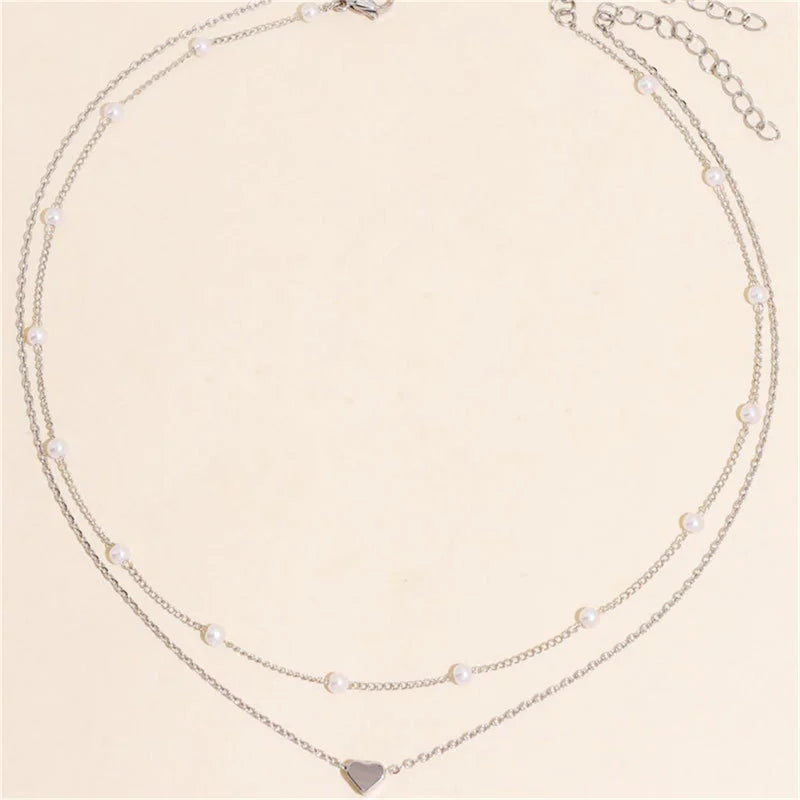 Drune | Perlen Choker Herz Halskette Für Frauen