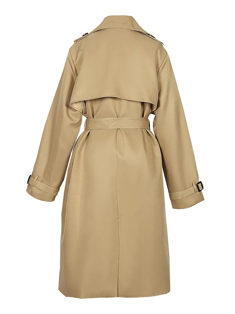 Drune | Langer solider Damen-Trenchcoat