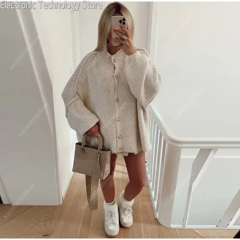 Drune | Eleganter Strick-cardigan mit Knöpfen Wolle/acryl Komfortabel und Stilvoll