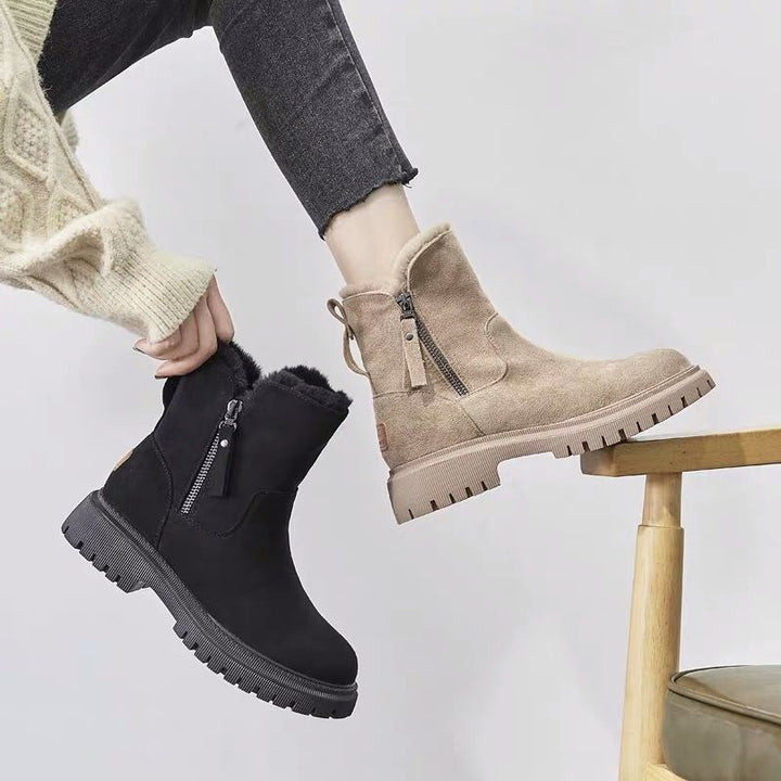 Drune | Damen Baumwollstiefel mit Reißverschluss