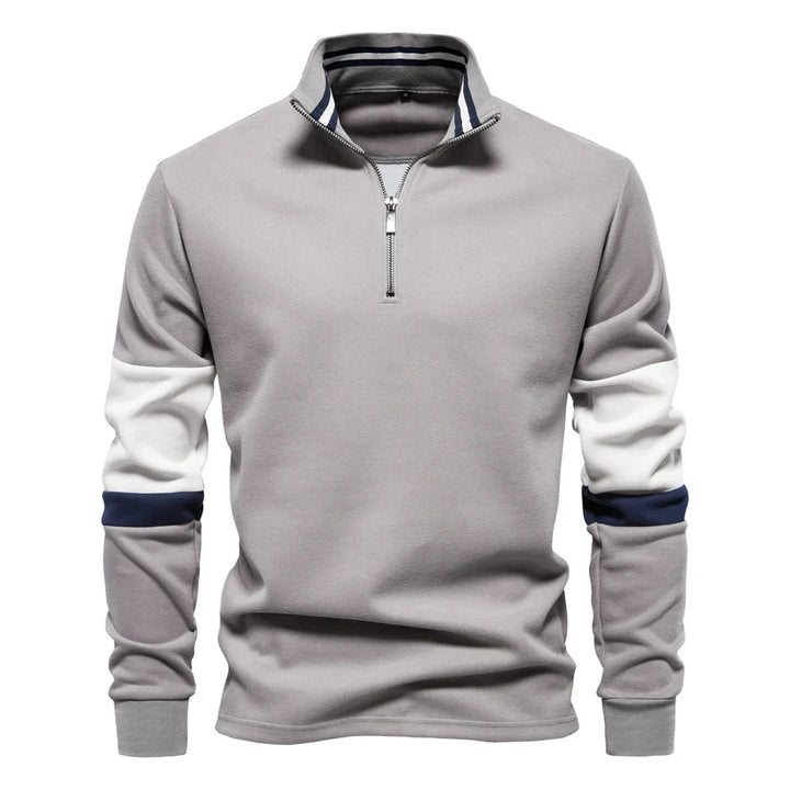 Drune | Langarmiger Pullover mit Reißverschluss Baumwollmischung Trendy und Komfortabel