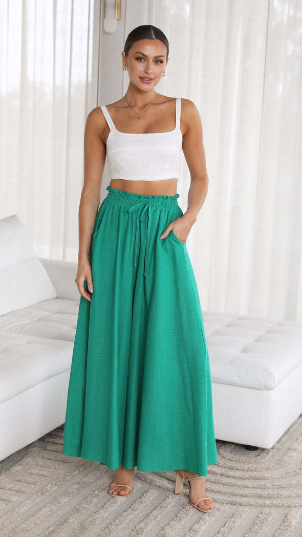 Drune Gemütliche Gipfelhose | Damen Bequeme Bundfaltenhose mit Weitem Bein