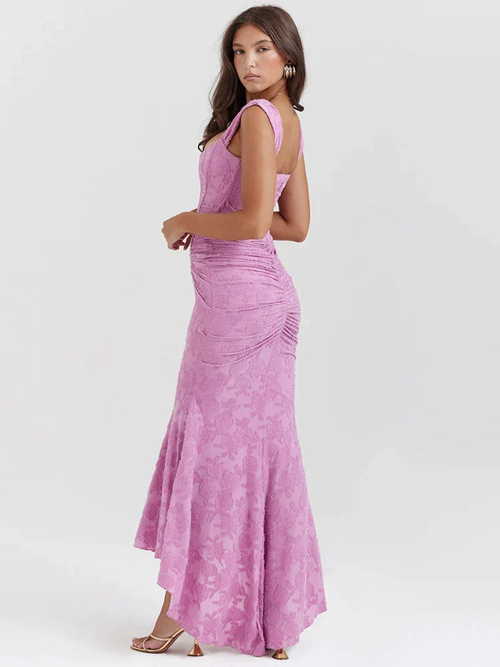 Drune | Gerafftes Korsettkleid mit Tiefem Saum