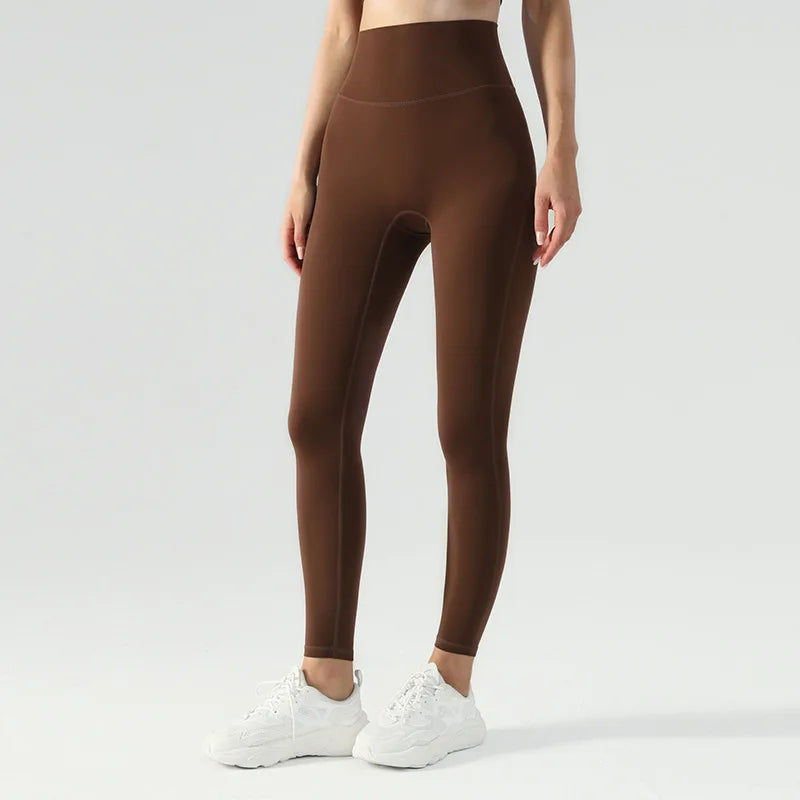 Drune | Emily Sportswear Naked Hochtaillierte Tight Yoga Hosen Doppelseitig Gebürstet Pfirsich Po-Hebende Lauf Sport Fitness Leggings