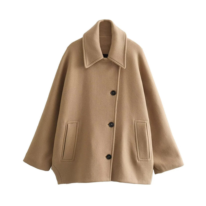 Drune | Elegantes Damen-Cape mit Knöpfen und Wollmischung