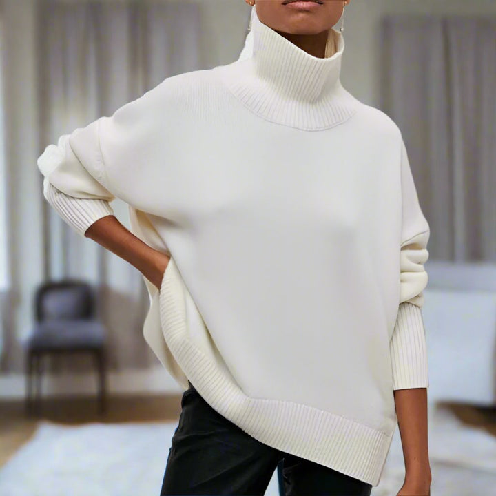 Drune | Übergröße Rollkragenpullover Rippstricksaum Rollkragenpullover