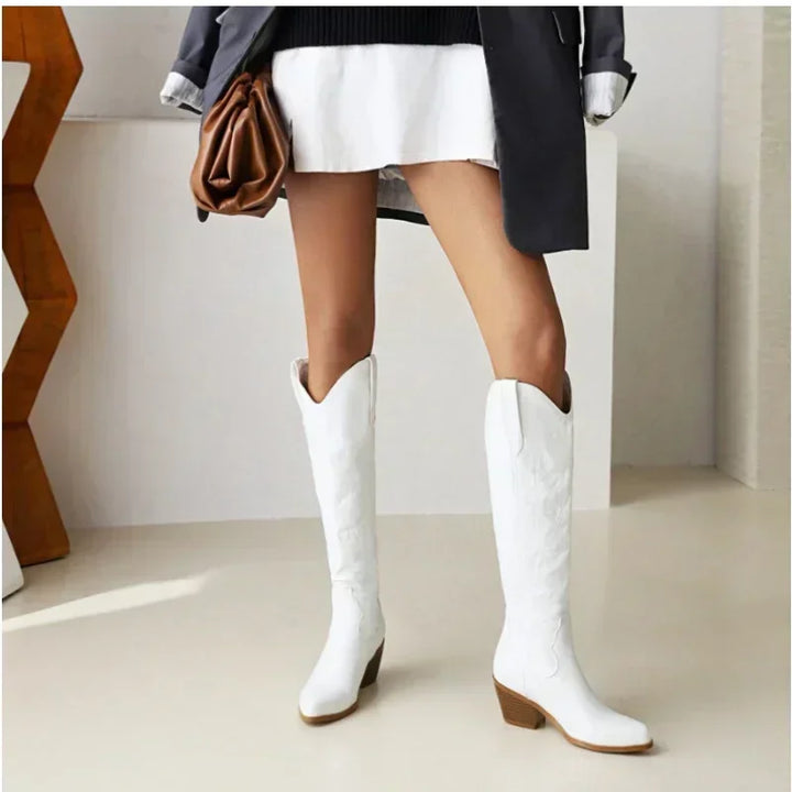 Drune | Kniehohe Cowboystiefel Aus Wildleder Für Damen