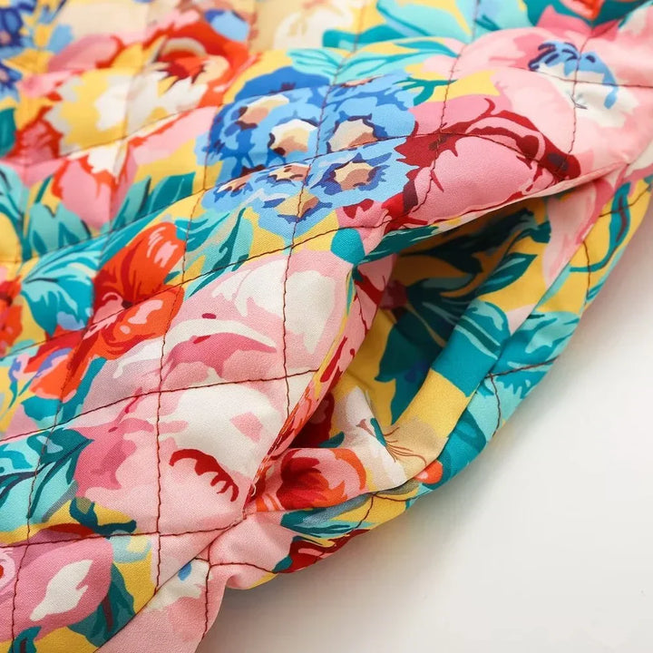 Drune | Sprudelnde Jacke mit Blumenmuster Mehrfarben Baumwolle Mutig und Trendy