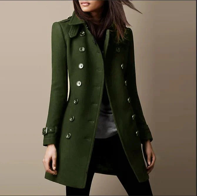 Drune | Breasted Wolle-Mischgewebe Mantel - Klassische Schneiderkunst - Elegant und Warm - Winteroberbekleidung