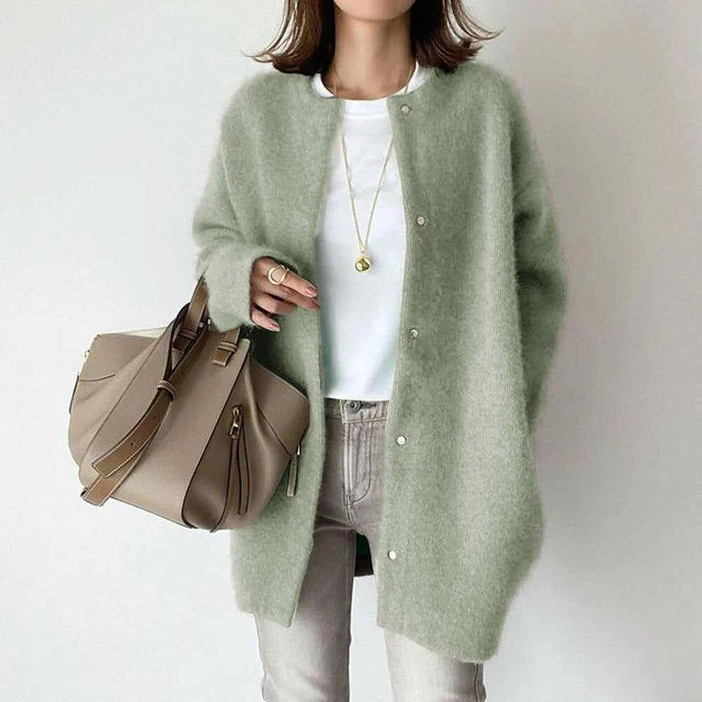 Drune | gestrickte Strickjacke mit Knopfvornverschluss