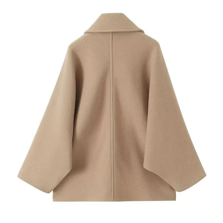 Drune | Wolle-Mischung Cape Mantel - Elegant & Schick - Minimalistischer Stil - Raffinierte Schichtung
