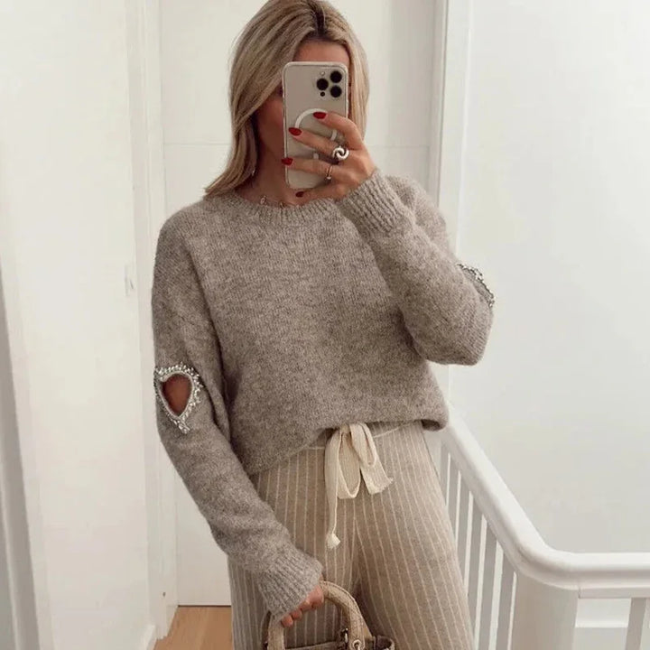 Drune | Mode Liebe Herz Ausgehöhlter Pullover
